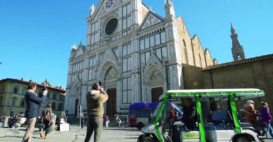 Florence: Eco-Friendly Golf Cart City Tour with Audio Guide - Central train station glide and Santa Maria Novella’s façade