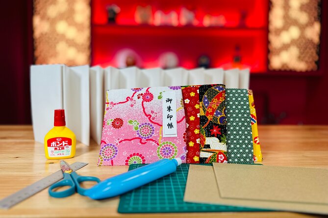 Handmade Goshuin Book Experience Eco Friendly Upcycling in Tokyo - Asakusa workshop setup at Pink.AsakusaJapan: where craft meets the city